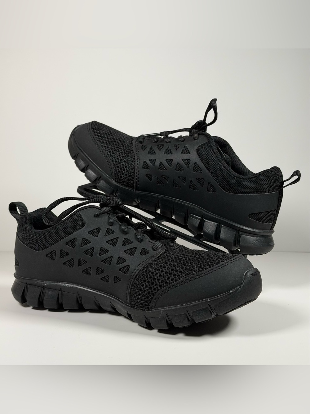 Reebok Sublite Cushion Work Shoes Women's 8 Black RB435 Soft Toe